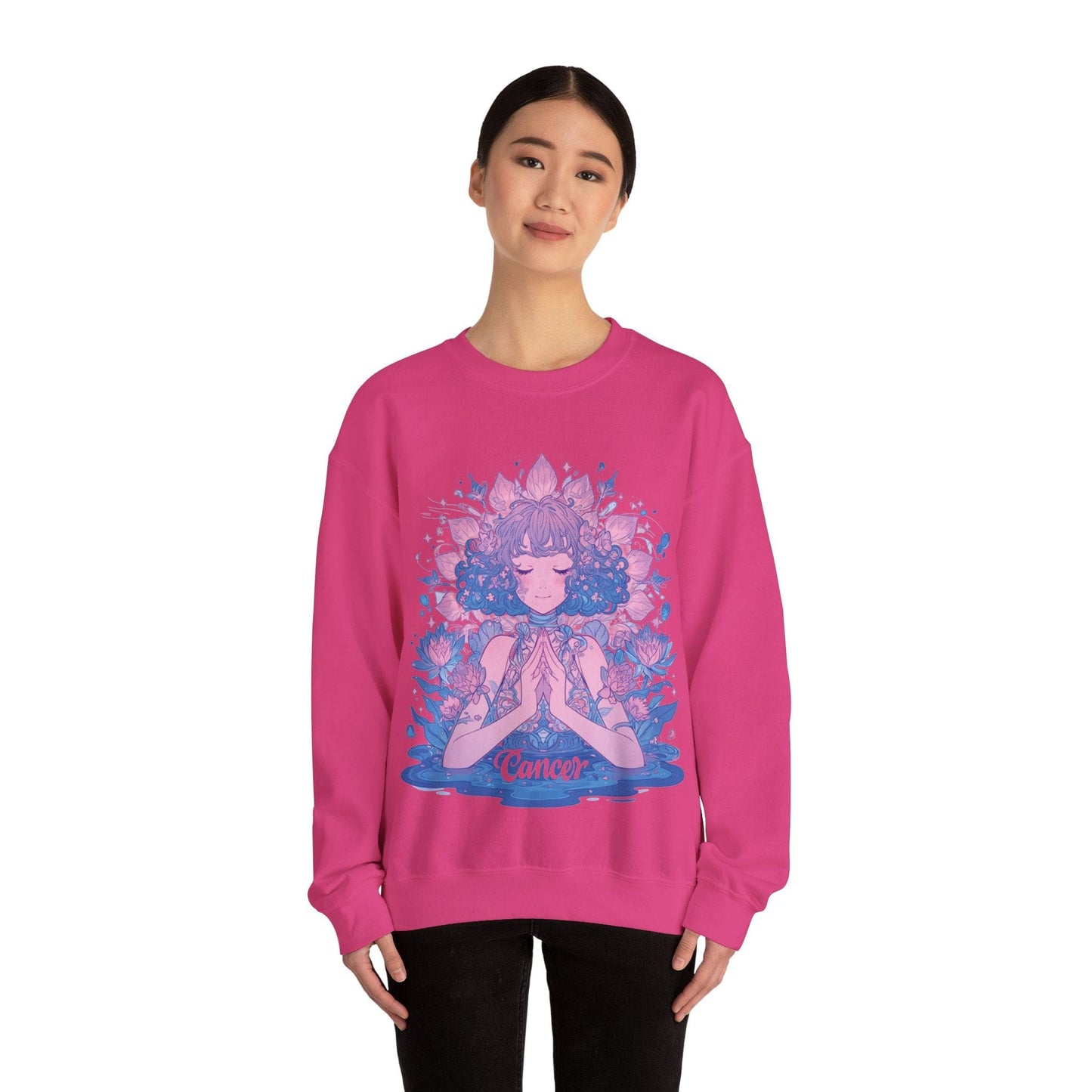 Sweatshirt Lunar Bloom Cancer Sweater: Embrace Tranquility