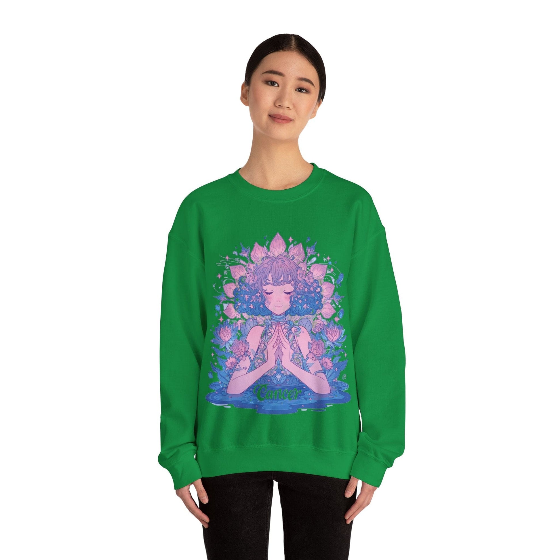 Sweatshirt Lunar Bloom Cancer Sweater: Embrace Tranquility