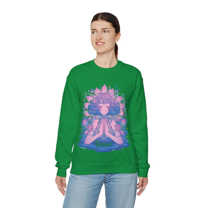 Sweatshirt Lunar Bloom Cancer Sweater: Embrace Tranquility