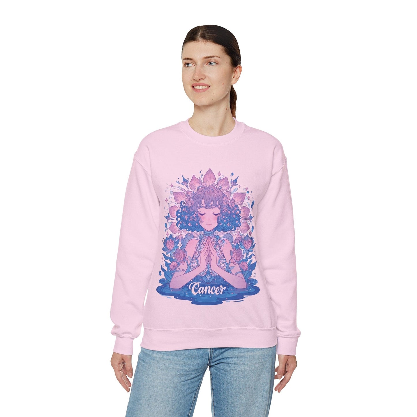 Sweatshirt Lunar Bloom Cancer Sweater: Embrace Tranquility