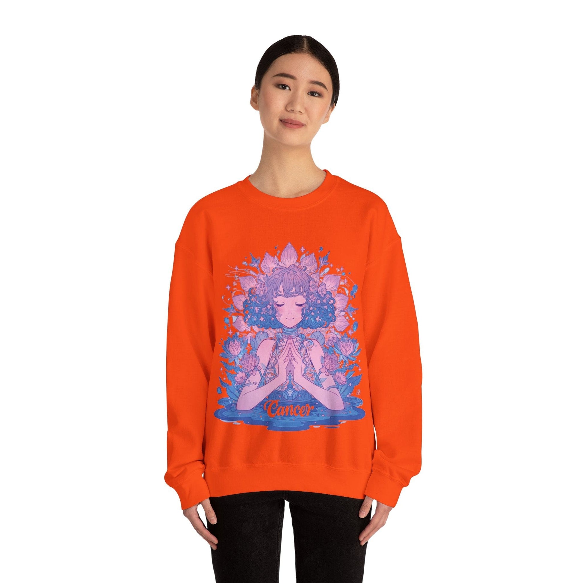 Sweatshirt Lunar Bloom Cancer Sweater: Embrace Tranquility