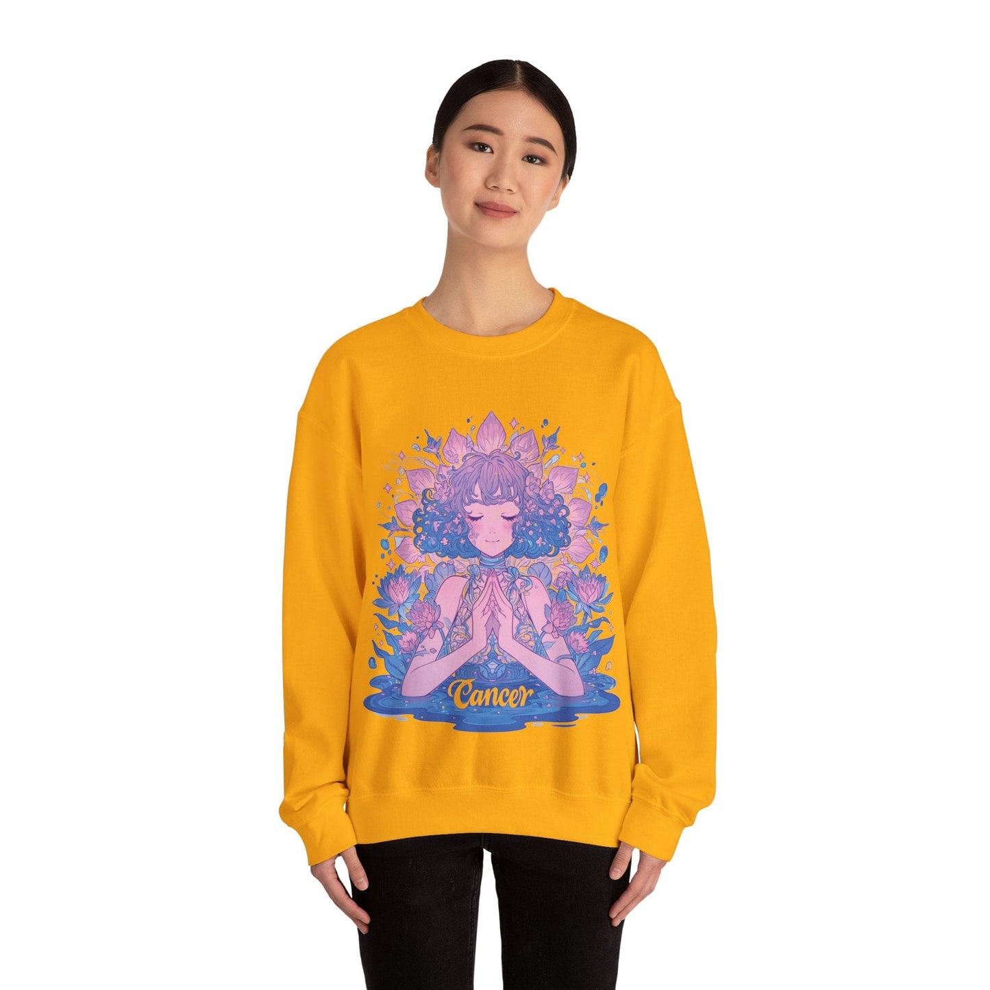 Sweatshirt Lunar Bloom Cancer Sweater: Embrace Tranquility