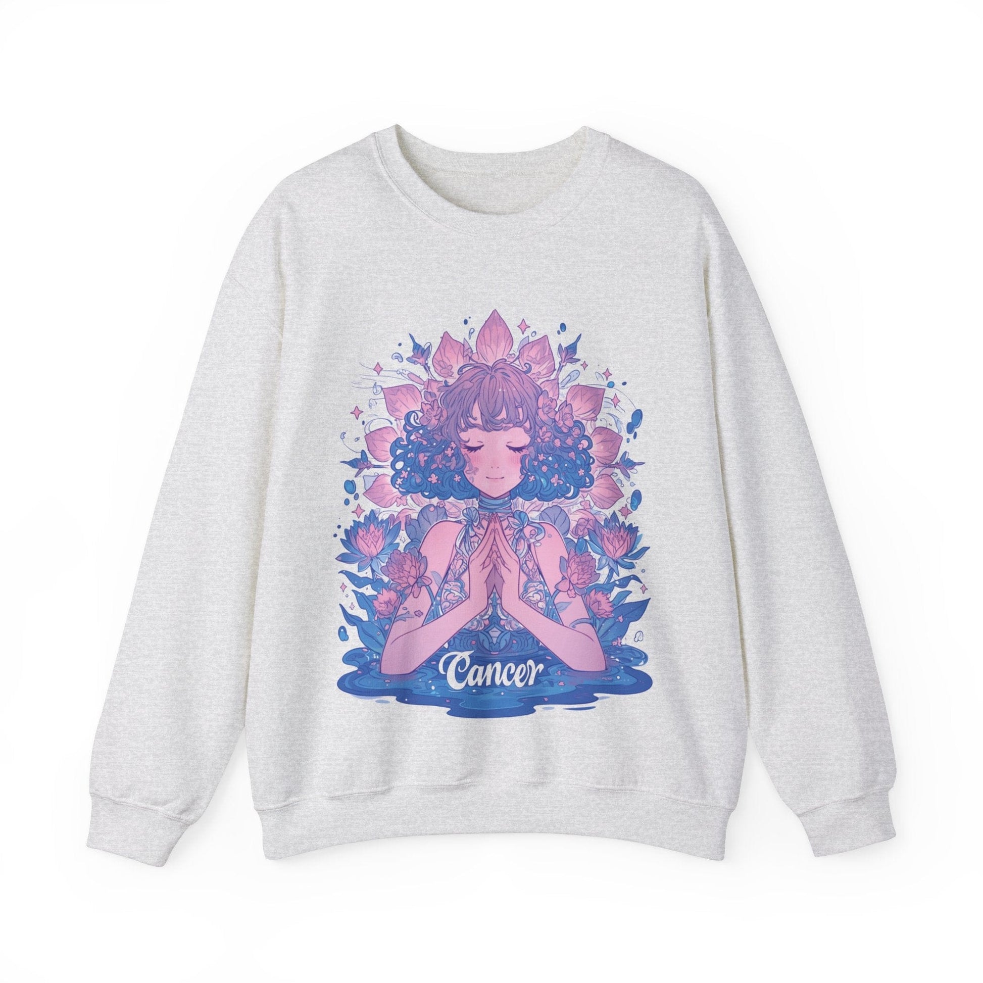 Sweatshirt M / Ash Lunar Bloom Cancer Sweater: Embrace Tranquility