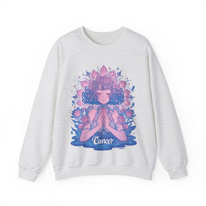 Sweatshirt M / Ash Lunar Bloom Cancer Sweater: Embrace Tranquility