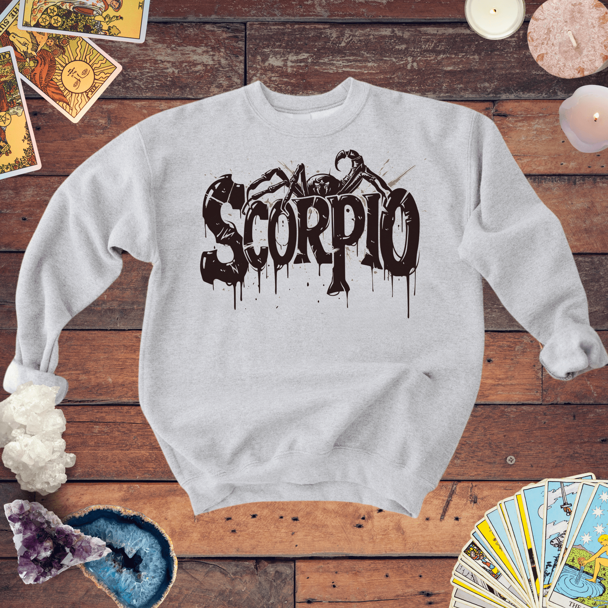 Sweatshirt M / Ash Sting of Mystery Scorpio Sweater: Embrace the Darkness