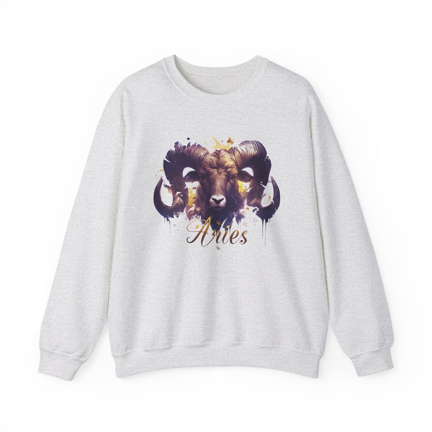 Sweatshirt M / Ash Vivid Aries Spirit Soft Sweater: Embrace Your Fire