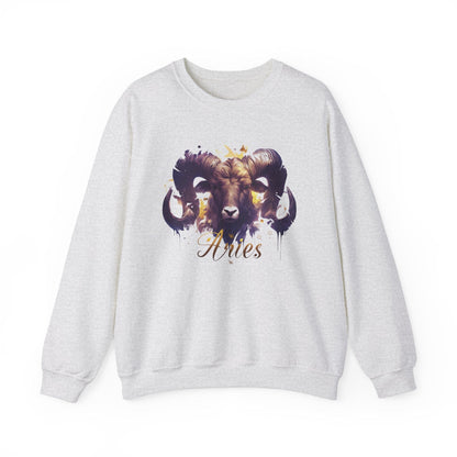 Sweatshirt M / Ash Vivid Aries Spirit Soft Sweater: Embrace Your Fire