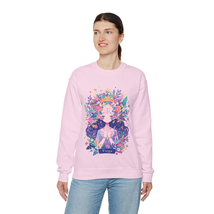 Sweatshirt Neon Blossom Virgo Sweater: Glow of Serenity