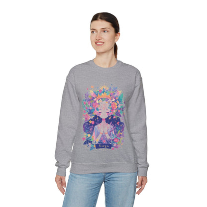 Sweatshirt Neon Blossom Virgo Sweater: Glow of Serenity