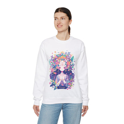 Sweatshirt Neon Blossom Virgo Sweater: Glow of Serenity