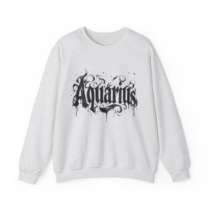 Sweatshirt S / Ash Stellar Flow Aquarius Sweater: Embrace the Cosmic Wave