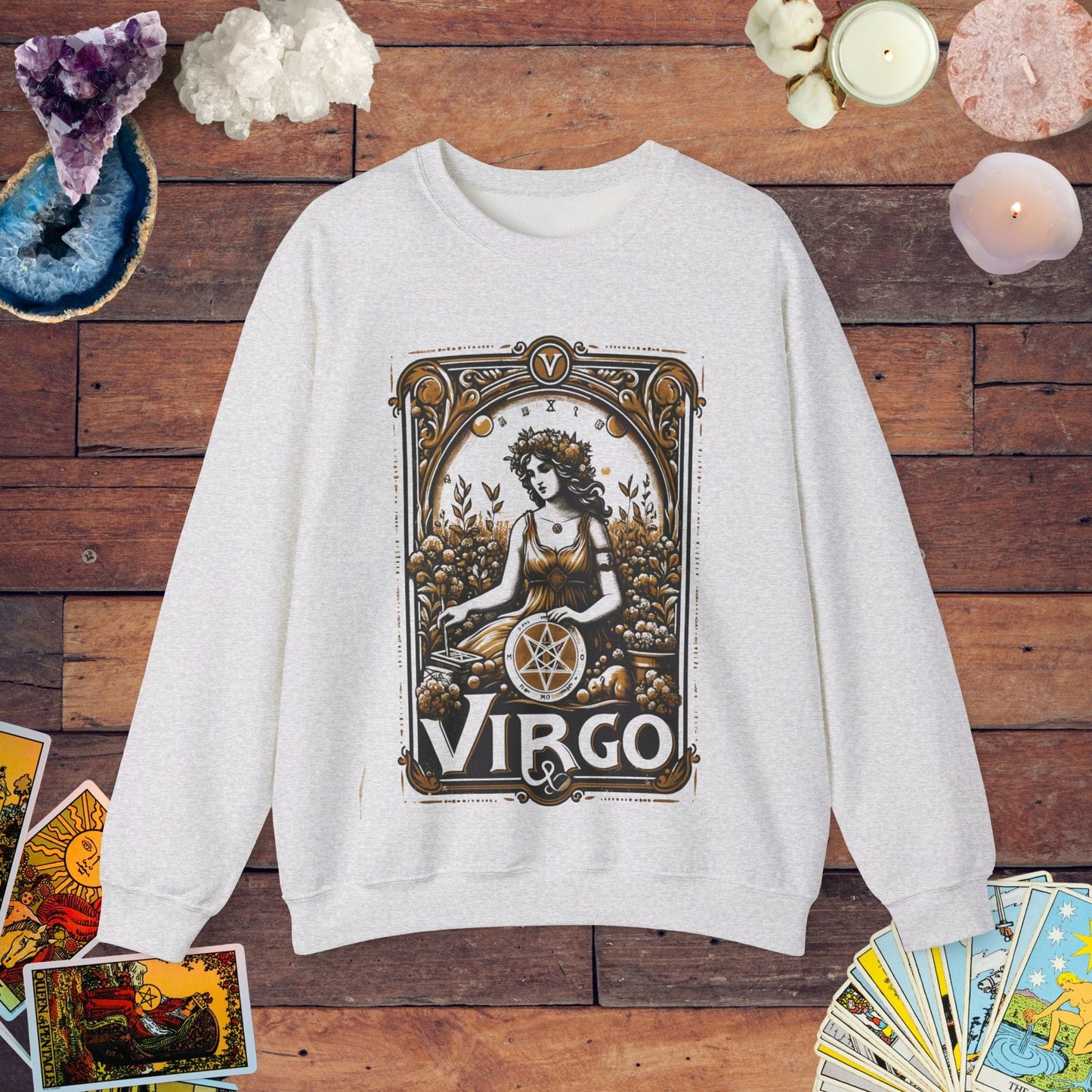 Sweatshirt S / Ash Virgo Maiden of Pentacles Extra Soft Sweater: Meticulous Comfort