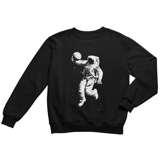 Sweatshirt S / Black Astronaut Basketball Crewneck Sweatshirt