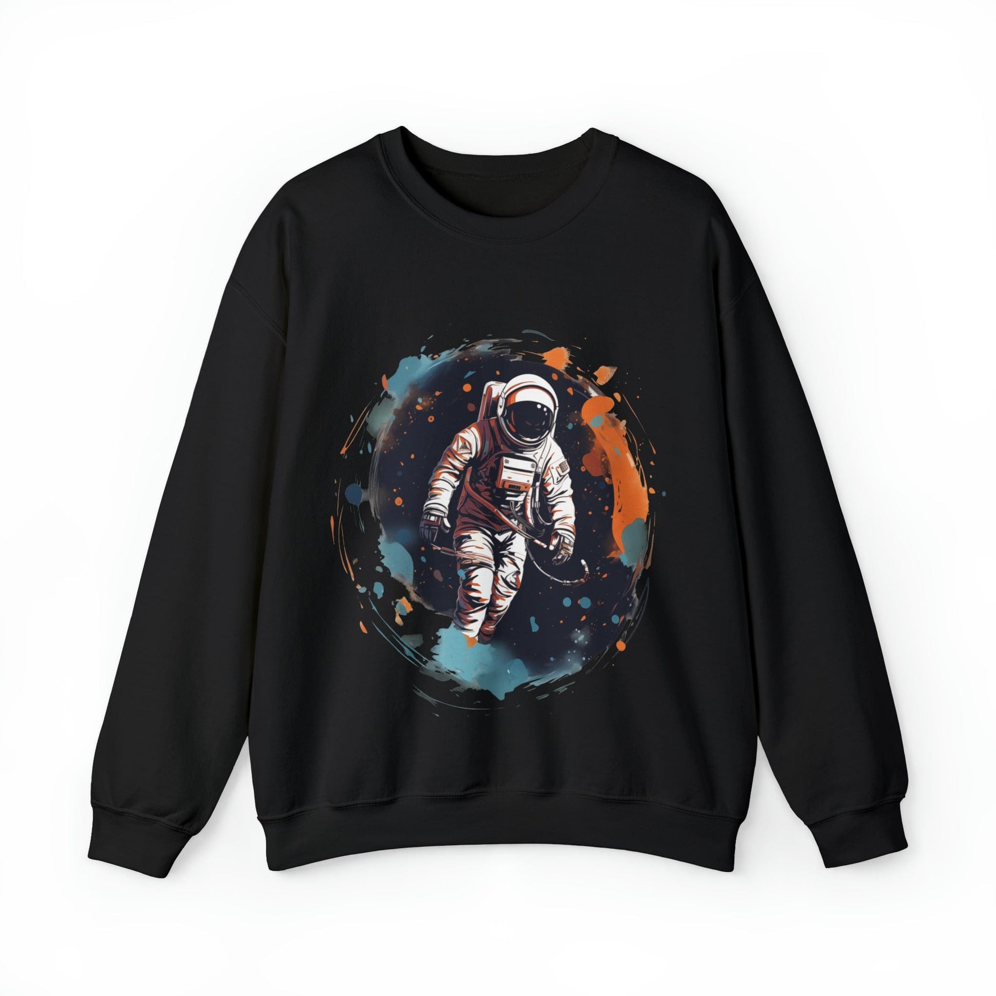 Sweatshirt S / Black Astronaut: Cosmic Swirl Crewneck Sweatshirt