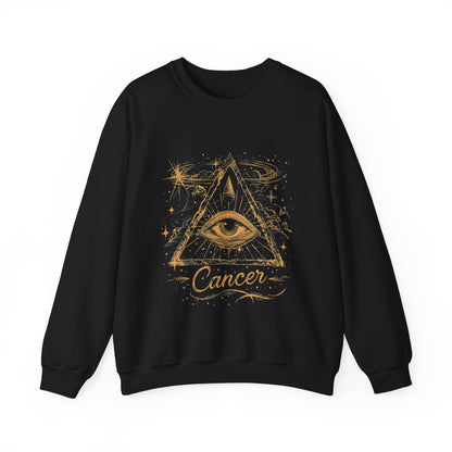 Sweatshirt S / Black Cancer Mystical Allure Crewneck Sweatshirt: Cosmic Comfort Meets Esoteric Style