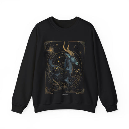 Sweatshirt S / Black Capricorn Celestial Journey Sweatshirt: Stargaze in Comfort and Style
