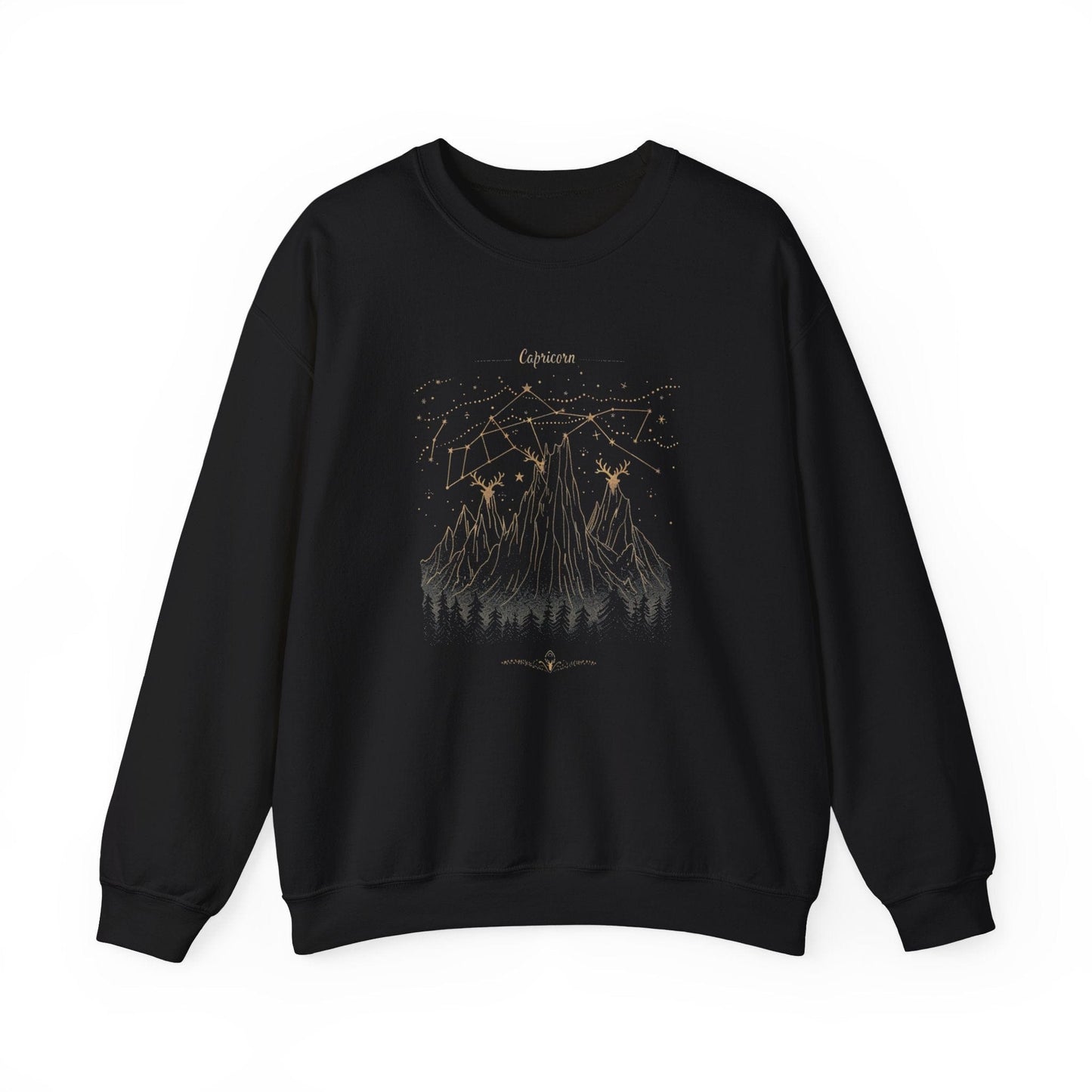 Sweatshirt S / Black Capricorn Celestial Summit Sweater: Stellar Ascent