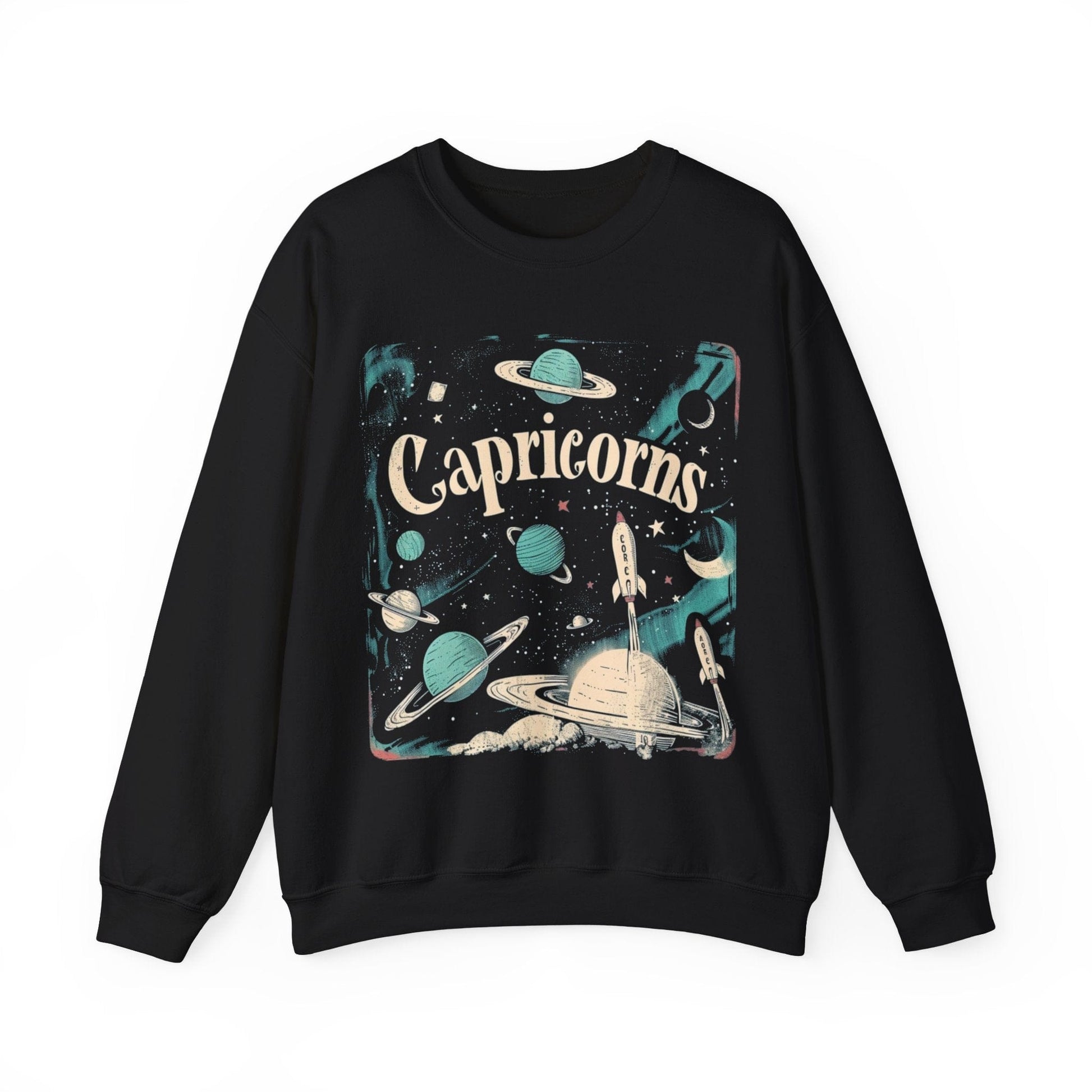 Sweatshirt S / Black Capricorn Cosmic Explorer Sweater: Navigate the Stars