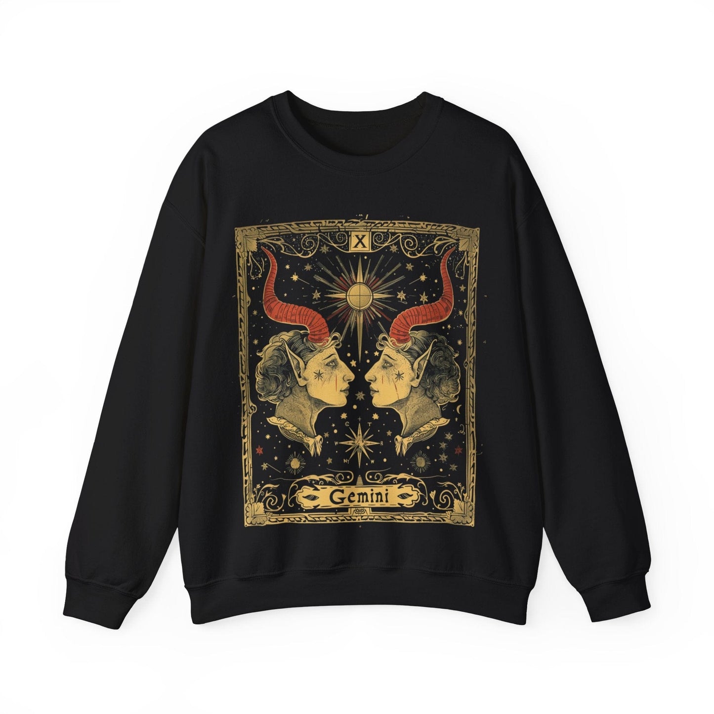 Sweatshirt S / Black Celestial Duet Gemini Sweater: Harmonized Contrasts
