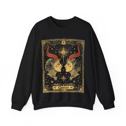 Sweatshirt S / Black Celestial Duet Gemini Sweater: Harmonized Contrasts