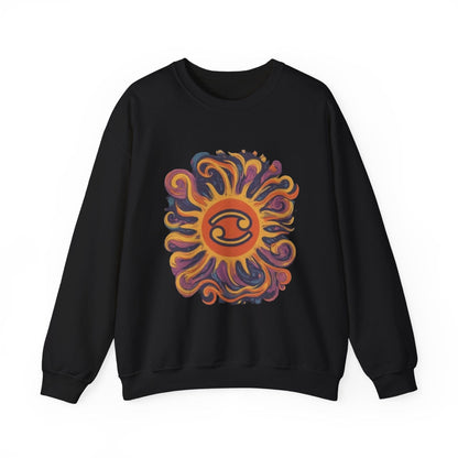 Sweatshirt S / Black Cosmic Cancer Sweater: Groovy 60s Vibes