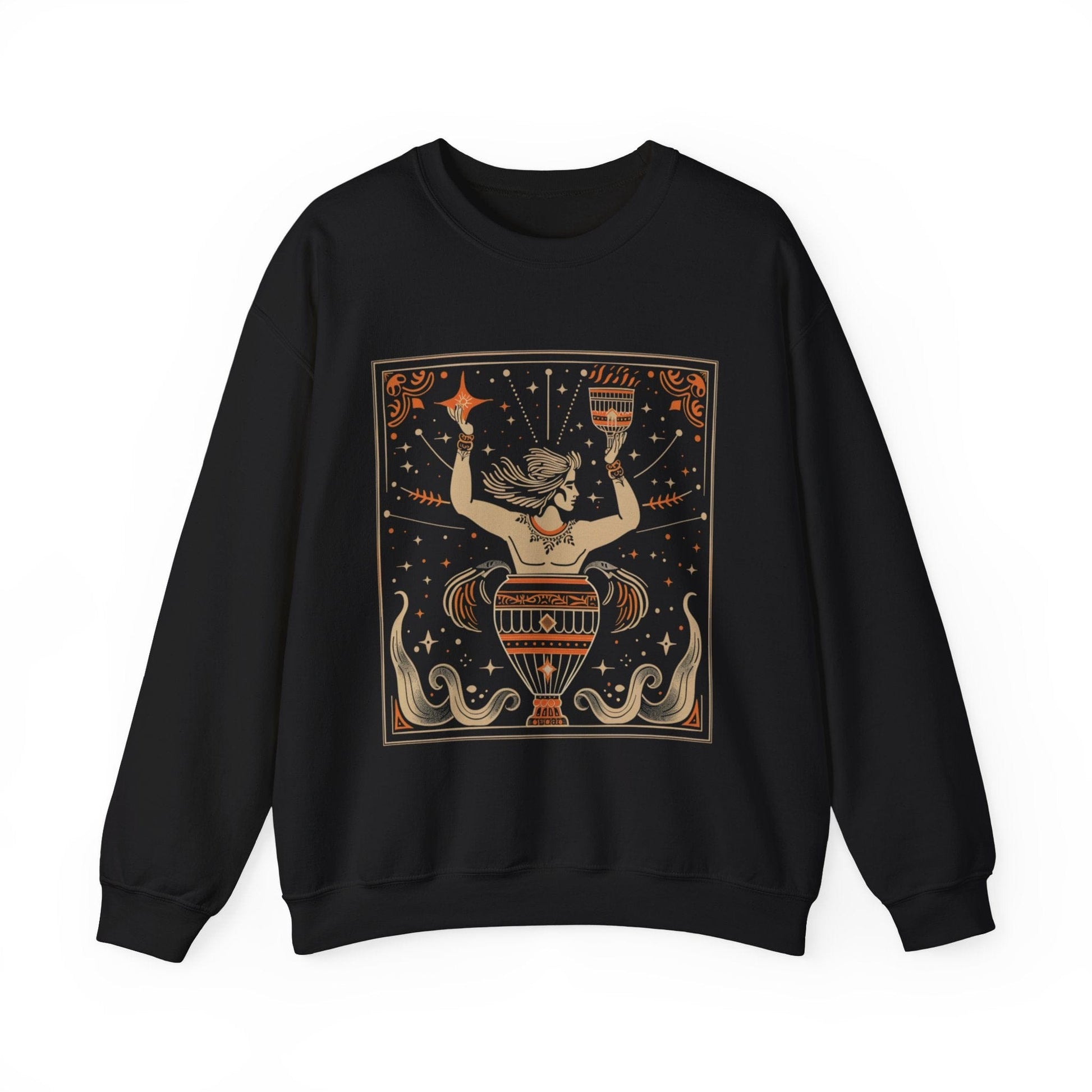 Sweatshirt S / Black Cosmic Flow Aquarius Sweater: The Vessel of Creativity