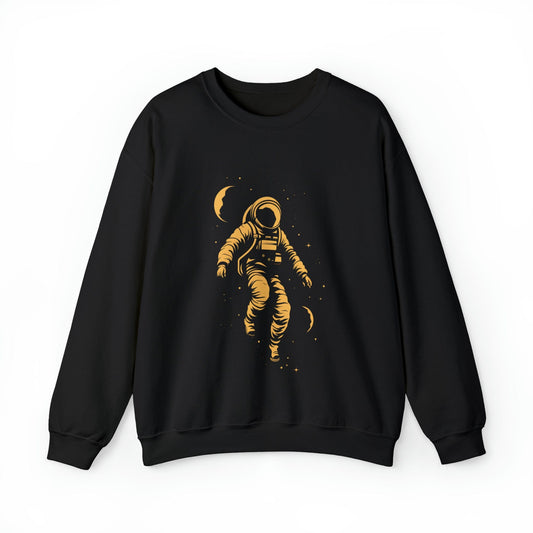 Sweatshirt S / Black Cosmic Wanderer: Astronaut in Cosmic Embrace Sweater