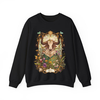 Sweatshirt S / Black Garden of Taurus: Astrology in Bloom Sweater