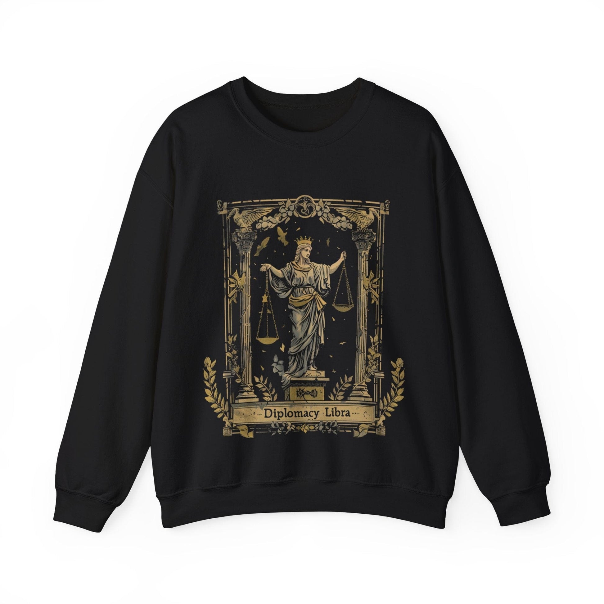 Sweatshirt S / Black Graceful Negotiator Libra Diplomacy Sweater: Serene Style