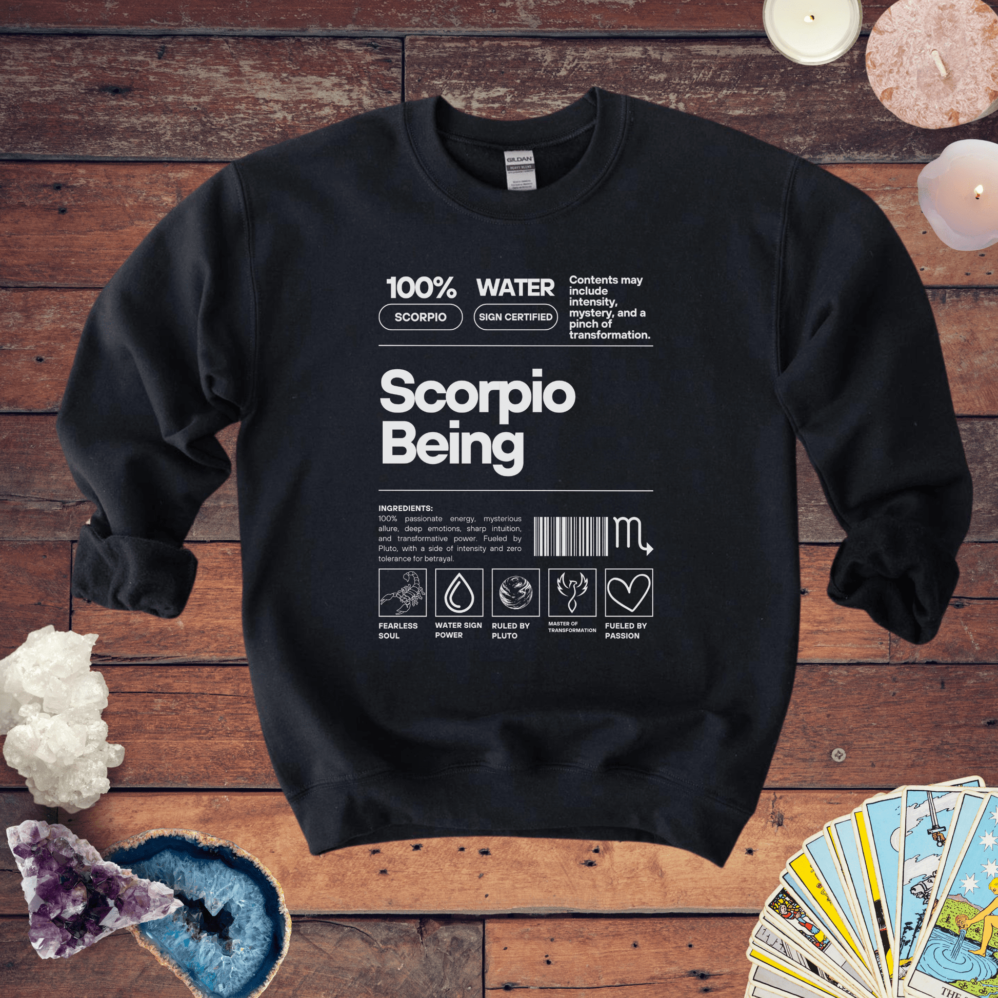 Sweatshirt S / Black Scorpio Being - Zodiac-Inspired Sweatshirt