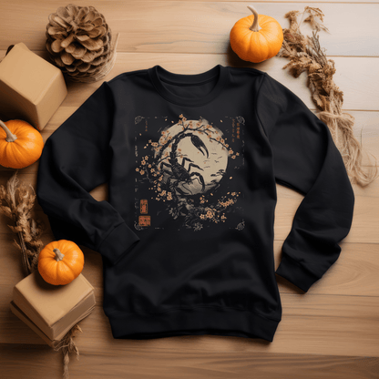 Sweatshirt S / Black Scorpio's Night Sky Extra Soft Sweater: Japanese Art in Premium Cotton Blend