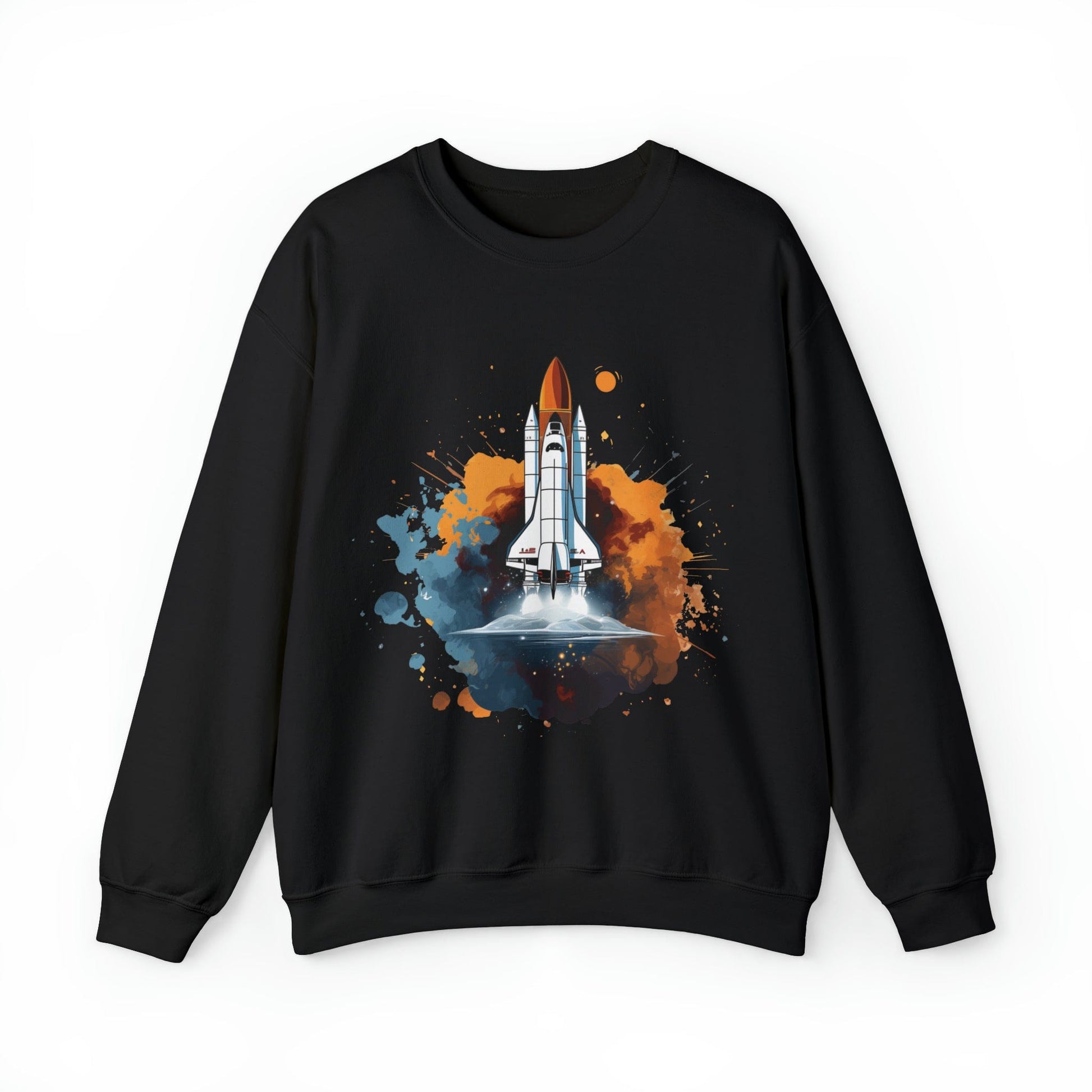 Sweatshirt S / Black Space Shuttle Color Splash Crewneck Sweatshirt