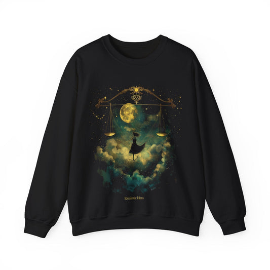 Sweatshirt S / Black "Starry Scales" Libra Idealistic Sweater: Celestial Elegance