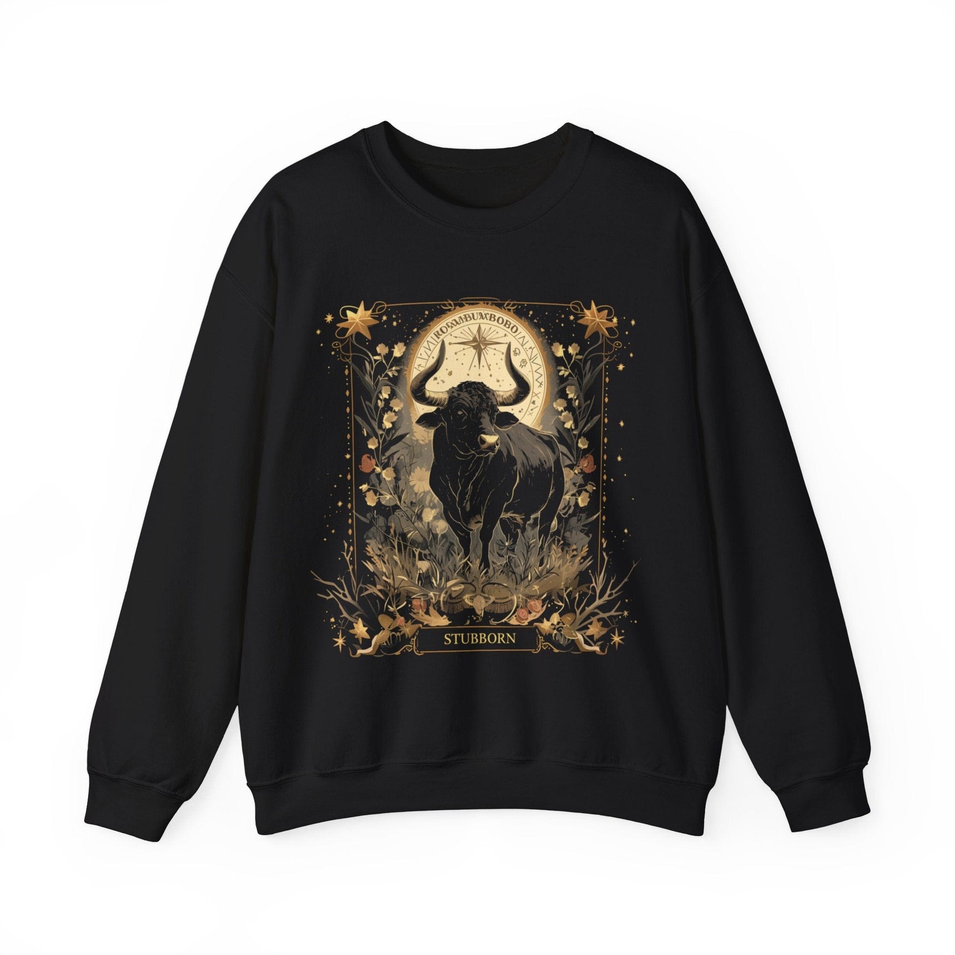 Sweatshirt S / Black Taurus Astrology: The Stoic Guardian Bull Sweater