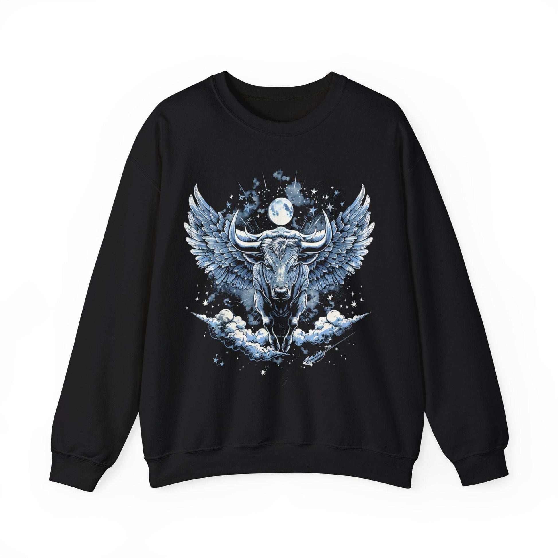Sweatshirt S / Black Taurus Celestial Bull Sweater: Cosmic Resilience