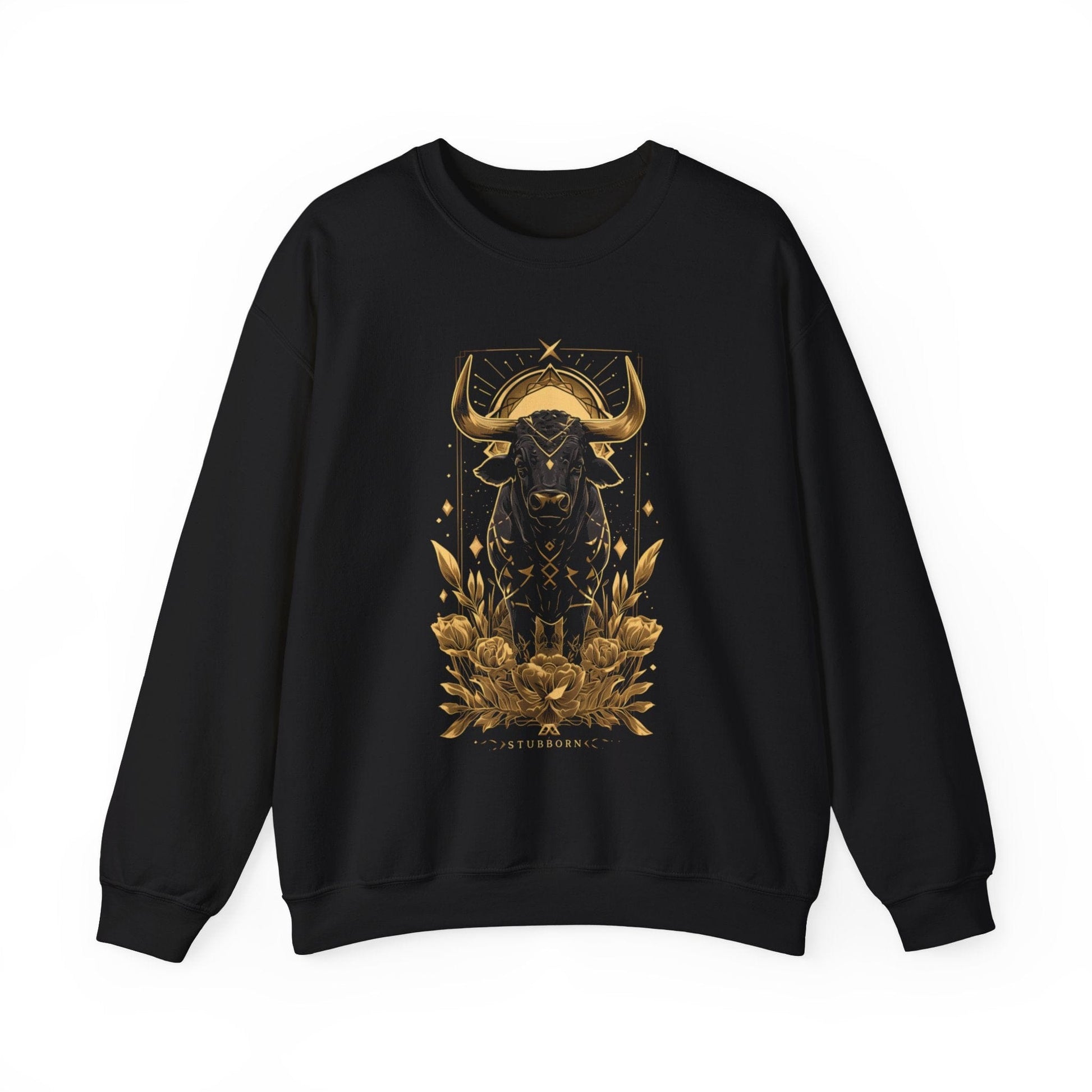 Sweatshirt S / Black Taurus the Guardian: Astrological Bull Power Sweater