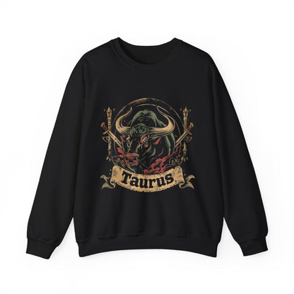 Sweatshirt S / Black Taurus Warrior Crest Sweater: Valor in Threads