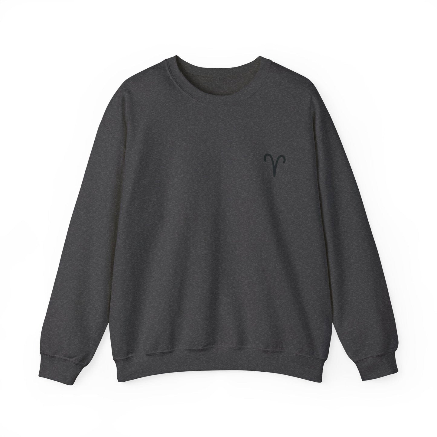 Sweatshirt S / Dark Heather Aries Minimalist Icon Crewneck Sweatshirt: Bold Simplicity for the Trailblazer