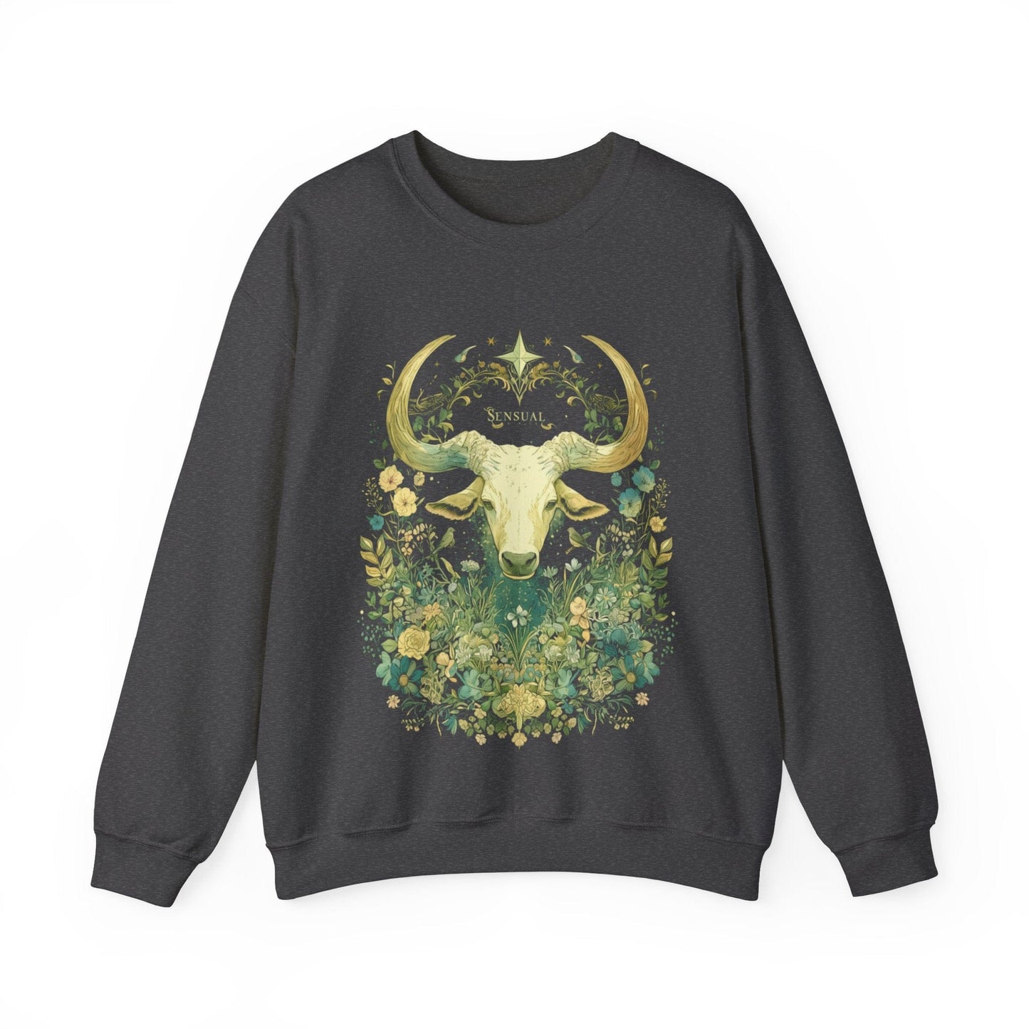 Sweatshirt S / Dark Heather Astrological Blossom: Taurus Garden Sweater