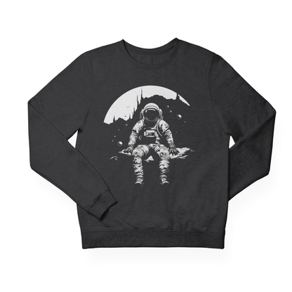 Sweatshirt S / Dark Heather Astronaut Moon Break Crewneck Sweatshirt