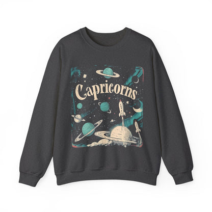 Sweatshirt S / Dark Heather Capricorn Cosmic Explorer Sweater: Navigate the Stars