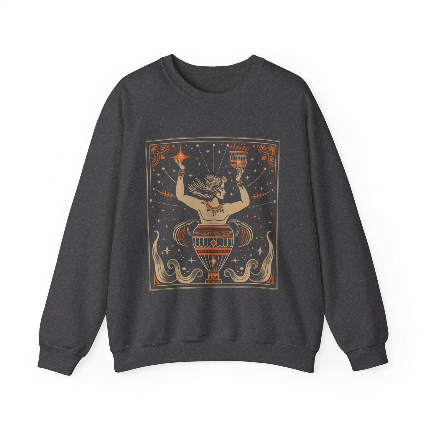 Sweatshirt S / Dark Heather Cosmic Flow Aquarius Sweater: The Vessel of Creativity