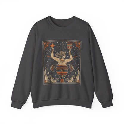 Sweatshirt S / Dark Heather Cosmic Flow Aquarius Sweater: The Vessel of Creativity