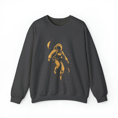 Sweatshirt S / Dark Heather Cosmic Wanderer: Astronaut in Cosmic Embrace Sweater