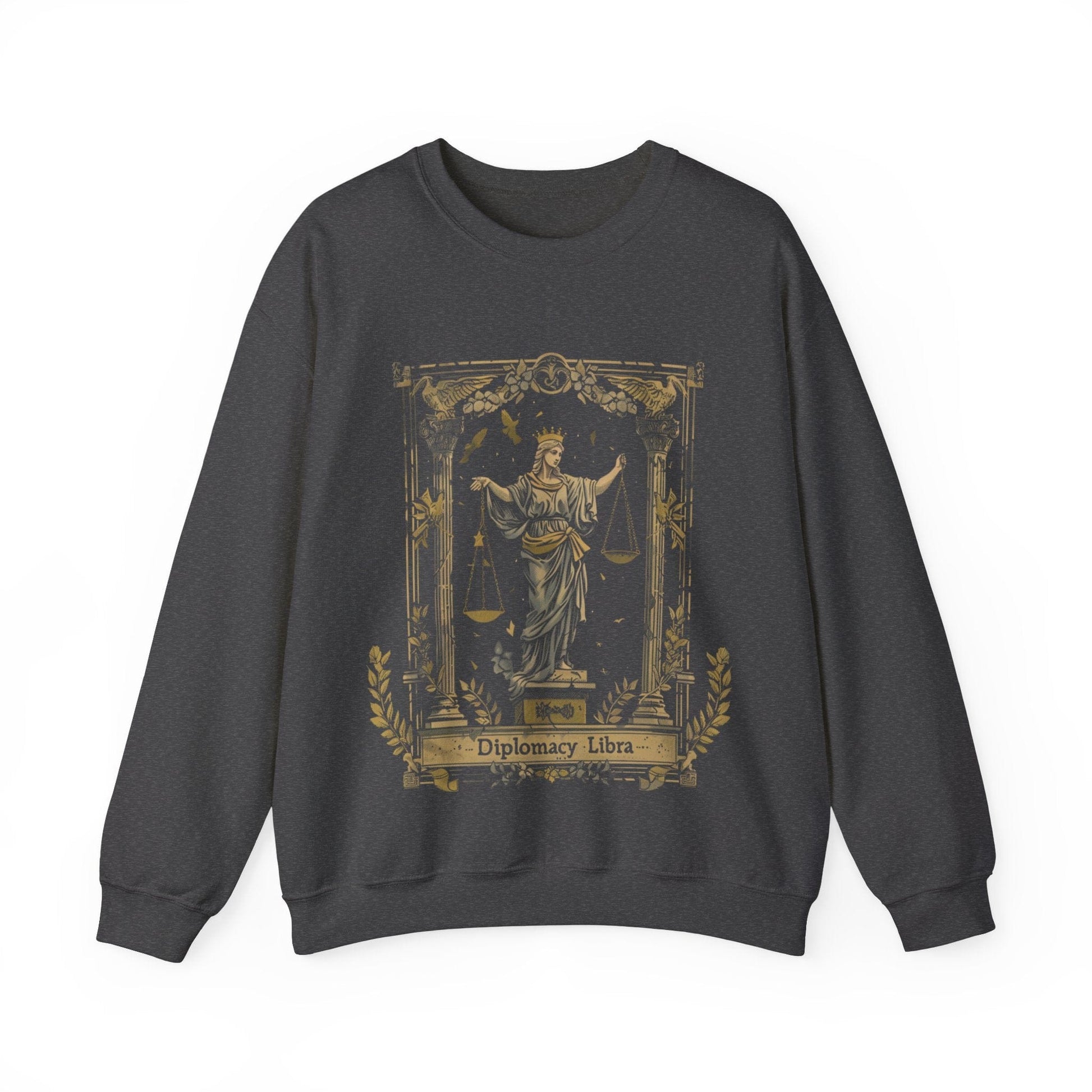 Sweatshirt S / Dark Heather Graceful Negotiator Libra Diplomacy Sweater: Serene Style