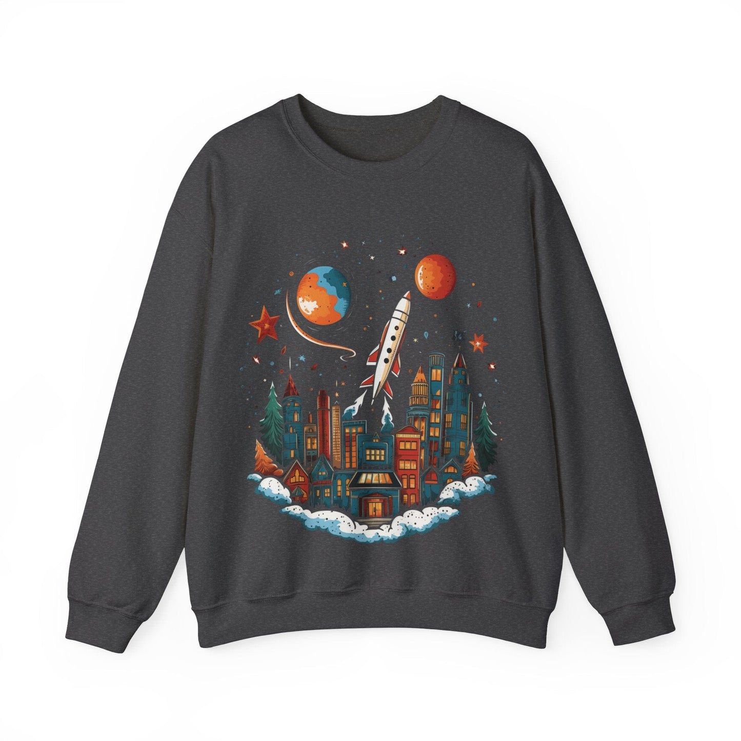 Sweatshirt S / Dark Heather Holiday Rocket Launch Sweater