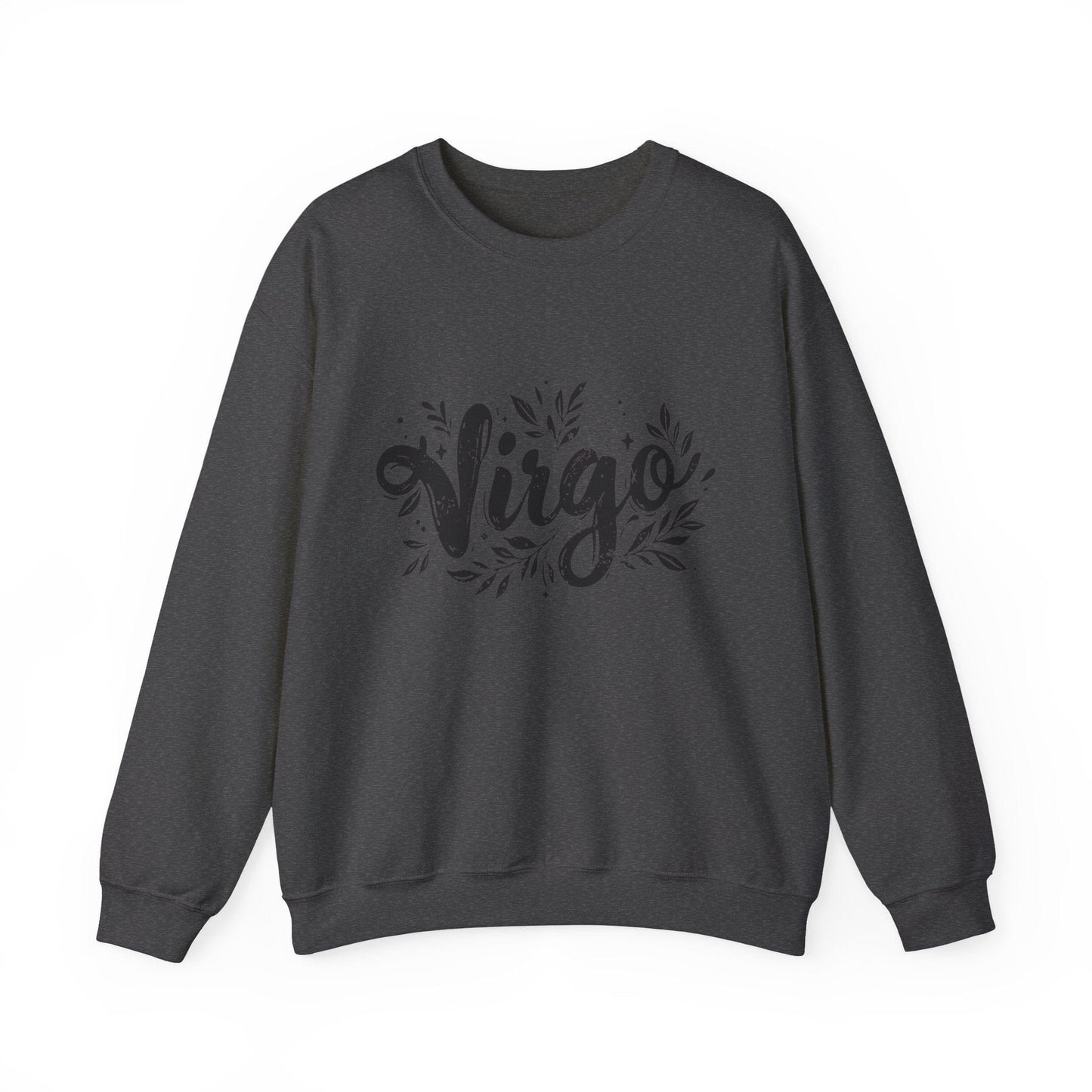 Sweatshirt S / Dark Heather Ink Splattered Virtue Virgo Sweater: Creatively Crafted