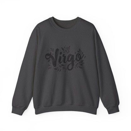 Sweatshirt S / Dark Heather Ink Splattered Virtue Virgo Sweater: Creatively Crafted