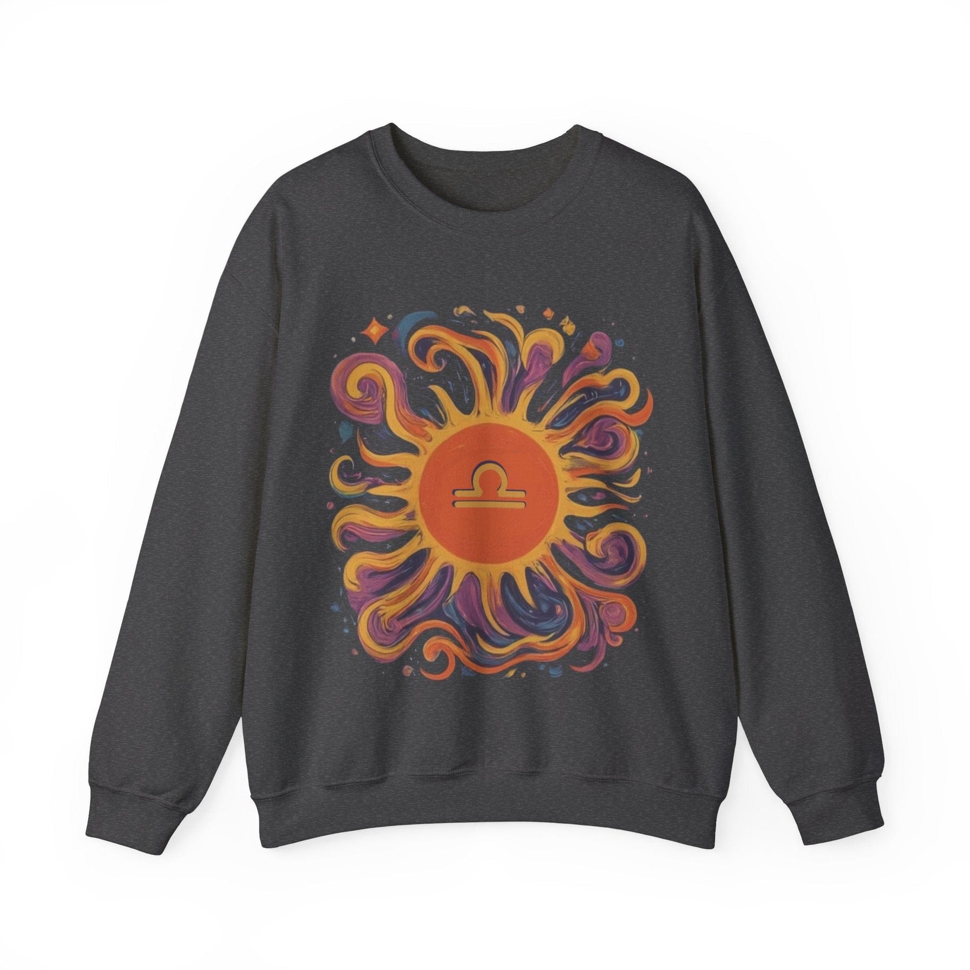 Sweatshirt S / Dark Heather Libra Solar Balance Soft Sweater: Equilibrium in Style