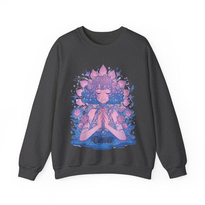 Sweatshirt S / Dark Heather Lunar Bloom Cancer Sweater: Embrace Tranquility